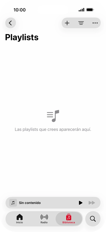 Pulsa el icono de nueva lista de reproducción.