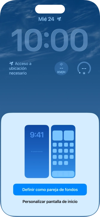 Si deseas utilizar el mismo tema de color en la pantalla de inicio, pulsa Definir como pareja de fondos.