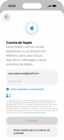 Pulsa Contraseña e introduce la contraseña de tu Cuenta de Apple.