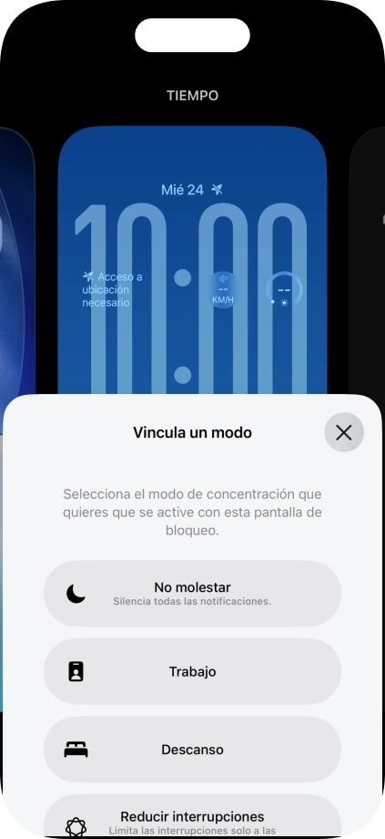 Pulsa un modo de concentración.
