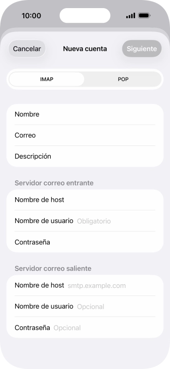 Pulsa Nombre de usuario e introduce el nombre de usuario de tu cuenta de correo electrónico.
