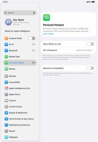 Press Wi-Fi Password and key in the required password.