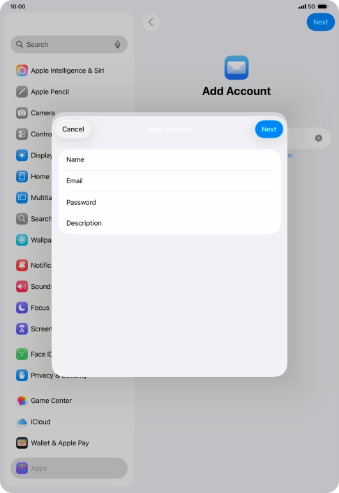 Press Description and key in the required name.