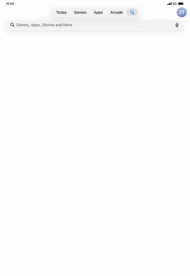 Press the search field.