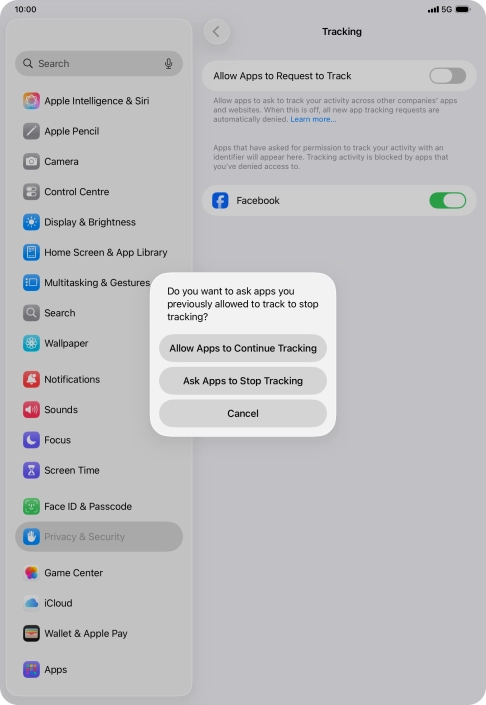 If you turn off the function, press the required setting.
