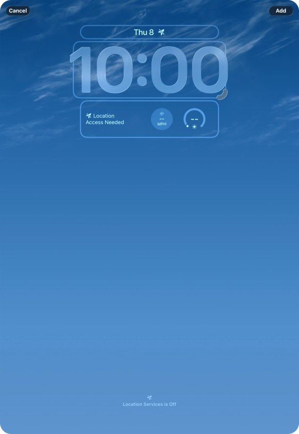 To customise the way the lock screen date is displayed, press the date widget and follow the instructions on the screen to select the required widget display mode.
