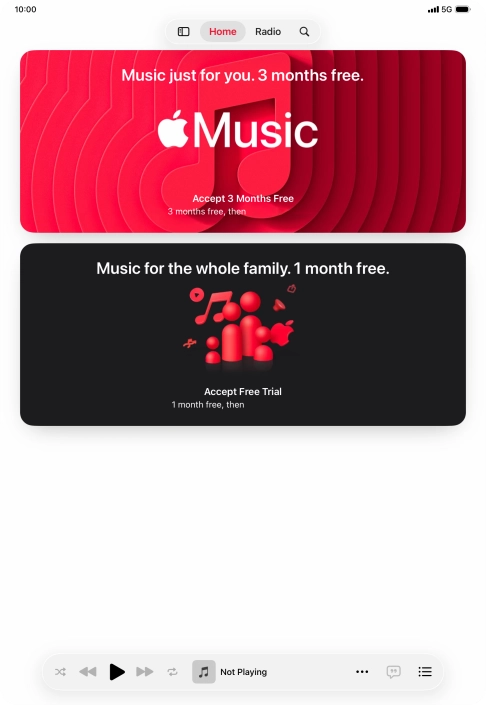 Press the iPad icon.