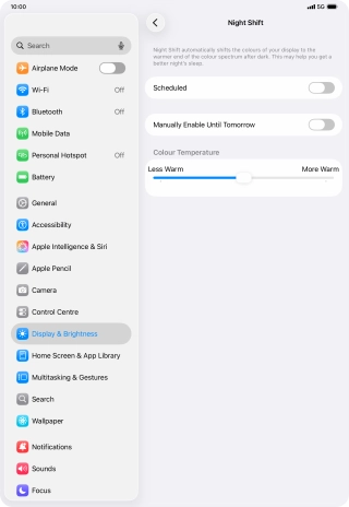 Press the indicator next to 