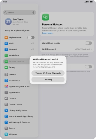 If Wi-Fi is turned off, press Turn on Wi-Fi and Bluetooth.