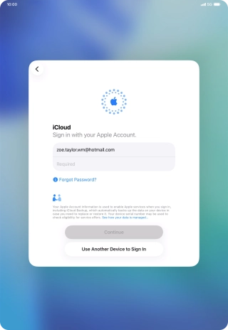 Press Required and key in the password for your Apple Account.
