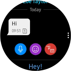 Press the write reply icon and key in the required text.