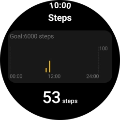 The number of steps for the day is displayed below Steps.