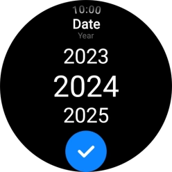 Slide your finger up or down on the screen to set the required date.
