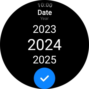 Slide your finger up or down on the screen to set the required date.