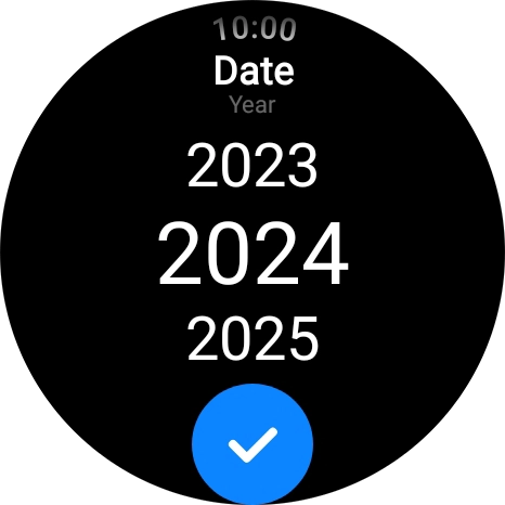 Slide your finger up or down on the screen to set the required date.
