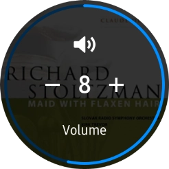 Press the volume icons to select the required volume.