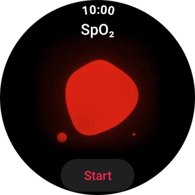 Press Start and wait while your smartwatch measures your blood oxygen level.