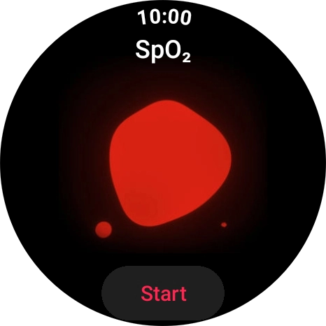 Press Start and wait while your smartwatch measures your blood oxygen level.