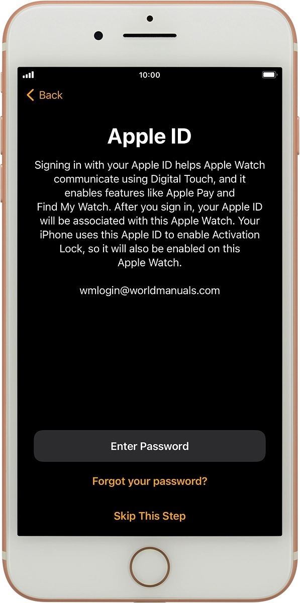 On your phone: Press Enter password.