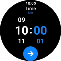 Slide your finger up or down on the screen to set the required time.