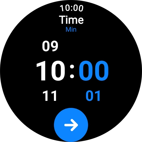 Slide your finger up or down on the screen to set the required time.