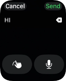 Press the microphone icon and record the message.