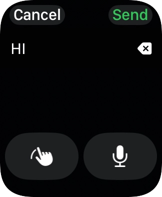 Press the microphone icon and record the message.