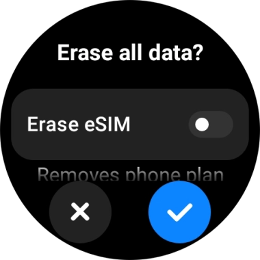 Press the confirm icon. Wait a moment while the factory default settings are restored. Follow the instructions on the screen to set up your smartwatch and prepare it for use.