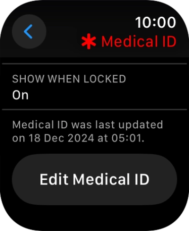 Press Edit Medical ID.