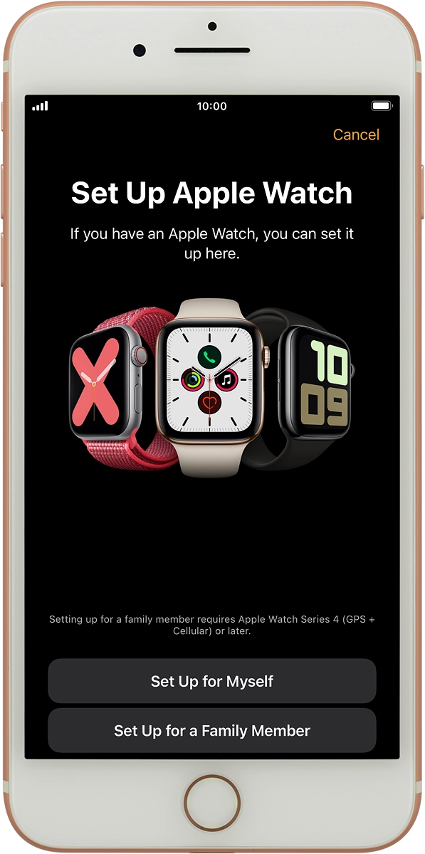 On your phone: When this screen is displayed, your Apple Watch is connected to your phone.