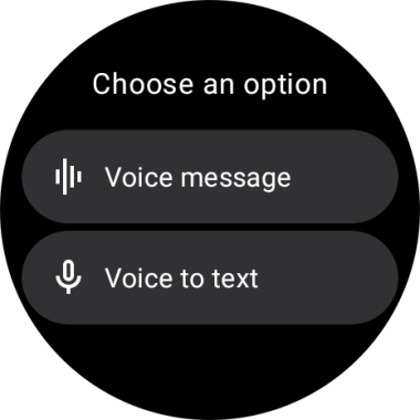 Press Voice message and follow the instructions on the screen to record and send the required reply.