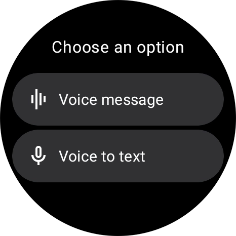 Press Voice message and follow the instructions on the screen to record and send the required reply.