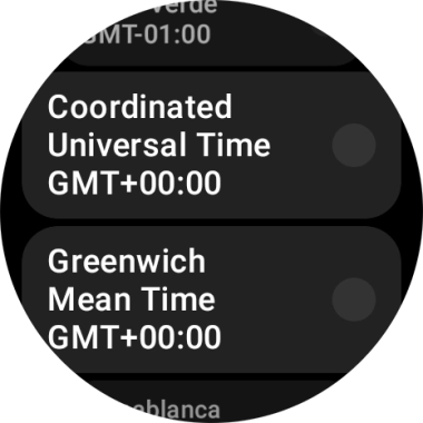 Press the required time zone.