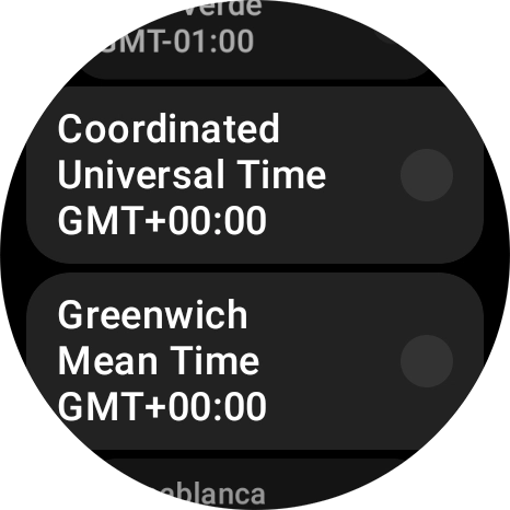 Press the required time zone.