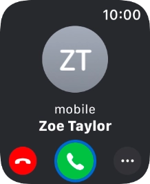 Press the Digital Crown when you get a call.