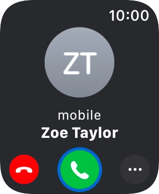 Press the Digital Crown when you get a call.