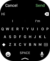 Press the microphone icon and record the message.