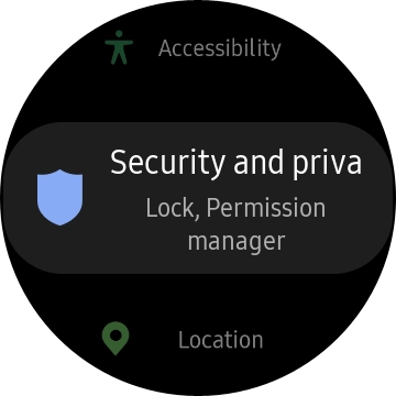 Press Security and privacy.