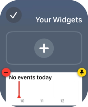 Press the unpin widget icon on the required widget to unpin it from the top of the stack.