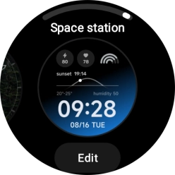 Slide your finger right or left to see the available watch faces.