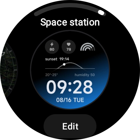 Slide your finger right or left to see the available watch faces.