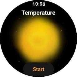 Press Start and wait while your smartwatch measures your temperature.