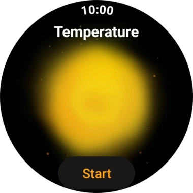 Press Start and wait while your smartwatch measures your temperature.