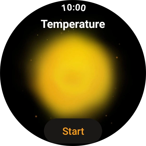 Press Start and wait while your smartwatch measures your temperature.