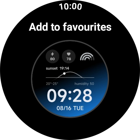 Slide your finger upwards on the screen to see the available watch faces.