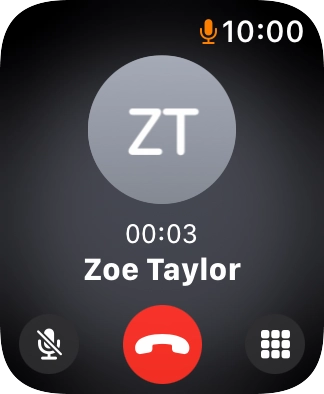 Press the end call icon to end the call and return to the home screen.