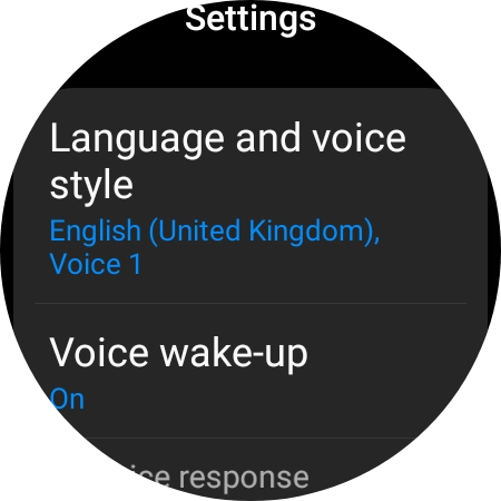 Press Language and voice style.