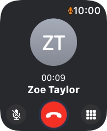 Press the end call icon.