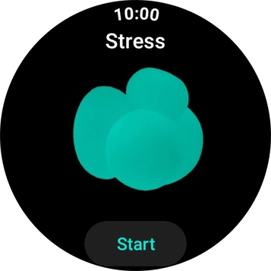 Press Start and wait while your smartwatch measures your stress level.