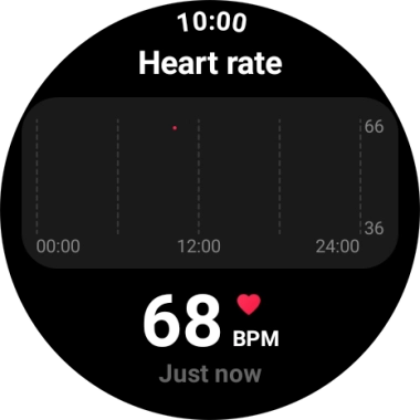 Your heart rate is displayed below Heart rate.